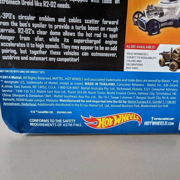 New Hot Wheels Star Wars Force Awakens C3p0 R2D2 Cars 2pc in package Droids Toy - Picture 2 of 10